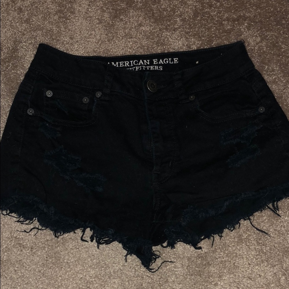 American eagle high-rise black shorts